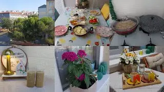 Günlük rutin işler 🌿 Kızçemlerimle Kahvaltı 😋Soğuk kahve keyfîsi 👍Akşam yemegi 😍 Balkon sefası 👍