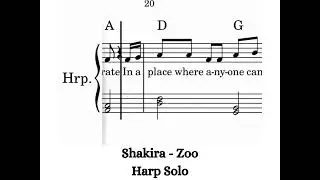 Shakira - Zoo | Harp Solo Music