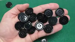 Black Resin 20mm 4-Hole Round Buttons Pack Of 20 HA10725
