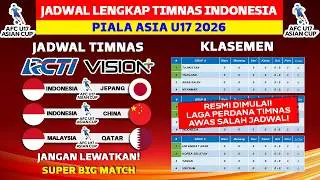 RESMI! Jadwal Timnas Indonesia U17 - Indonesia vs Jepang - Piala Asia U17 2026 - Live RCTI