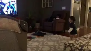 My son has the dance moves for the Titans 2 Step