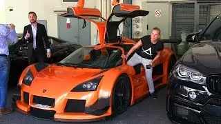 BLONDE CHICK drives Gumpert Apollo S in Monaco | CRAZY BURNOUTS + DRIFTS!