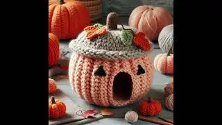 Handwoven pumpkin house (inspiration sharing)# #crochet#pumpkin