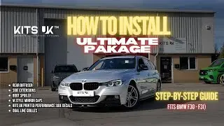 BMW F30 ULTIMATE PACKAGE INSTALL 🔥 Full Transformation | Splitter, Diffuser, Decals & More | KITS UK