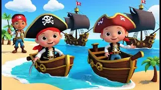 Three Little Pirates Hunting Treasure 🏴&zwj;☠️💰 | 3D Animated Nursery Rhyme for Kids