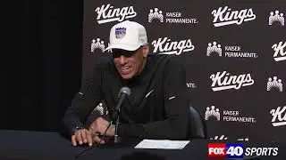 Doug Christie reacts to the Kings 30 point win over the Warriors without De'Aaron Fox