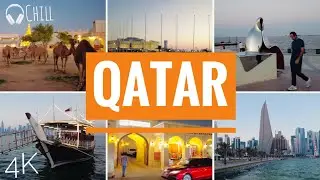#Virchual™ Qatar | Doha. Corniche, Waterfront, Souks. Virtual 4K run | Chill music.
