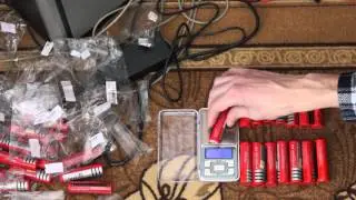 30PCS UltraFire 18650 3000mAh from Banggood. Weighing the batteries.