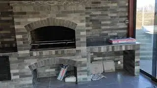 Outdoor wood furnace!Печной комплекс из кирпича,Молдавские сумерки!С Наступающим Новым Годом!