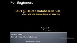 Part 3 - How to delete database in SQL