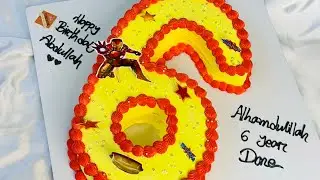 Number 6 Shape Cake Decoration ‼️6️⃣ মোল্ড ছাড়াই নাম্বার শেপ ডেকোরেশন 🎂
