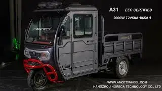 EEC 2000watt  electric cargo tricycle with large carry capacity platform  pickup