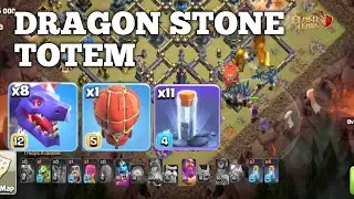 DRAGON  STONE SLAMMER ATTACK STRATEGY WITH TOTEM SPELL TOWNHALL 18