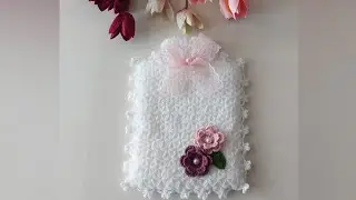 ÇİÇEKLİ TAKIM KESE LİF YAPIMI  how to make knitting - liförnekleri