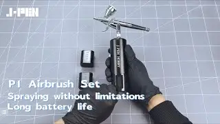 J PEN HOBBY P1 Airbrush Set spraying without limitations long battery life.