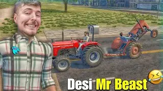 Mr Beast ka DESI Tractor Stunt Challenge 😱 | Indian Vehicles Simulator 3D Parody 🚜🔥