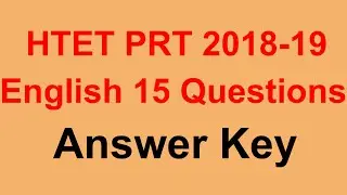 HTET PRT (Level 1) English Answer key