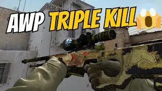 AWP Triple Kill INSANE No Scope Through Smoke! 🔥  #cs2 #csgo #cs2clips #donk #faceit #faceit10lvl
