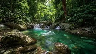 Deep River Flow Soundscape, Continuous Water Ambience for Rest