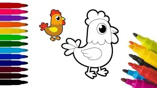 How To Draw Cute chicken Easy Drawing For Kids & Toddlers 