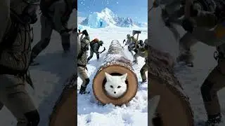 RESCUE FOX from giant log 🌳😂 #animals #funny #shorts