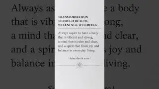 Transformation, Life, and Success