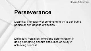 Perseverance Meaning