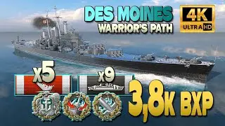 Крейсер Де-Мойн на карте Путь воина, 3,8k bxp - World of Warships