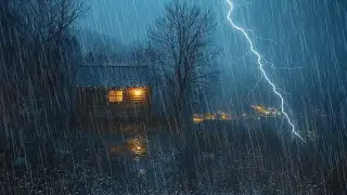 Heavy Rain and Thunder Sounds | Night Rain & Thunder Echoes for Calm, Quiet Rest