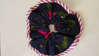 HOW TO MAKE AN ANKARA SCRUNCHIE WITH CONTRASTING BORDER