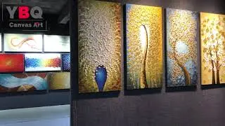 YBQ Canvas Art   Vertical Flower Painting in Our Exhibition Wall