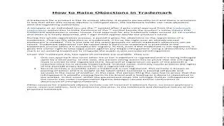 How to Raise Objections in Trademark