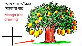   how to draw mango tree step by step l mango tree drawing l mango tree drawing easy l আম গাছ আঁকা 