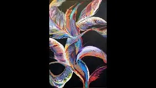 DA7 FEATHER DANCE Acrylic Pour Abstract with Sandra Lett 011718