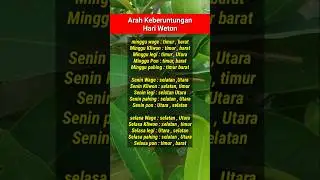 arah keberuntungan #primbonjawa #primbonjawakuno #primbon #weton #wetonjawa