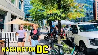 [4K] HOT DAY in Washington DC, Walking Tour 2025