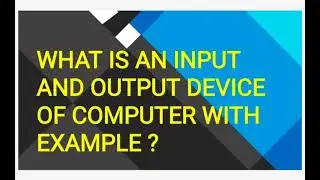 WHAT IS AN INPUT AND OUTPUT DEVICE WITH EXAMPLES ?