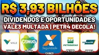 CXSE3: R$ 1 BI EM DIVIDENDOS! VALE3 MULTADA! PETR4: FINALMENTE VALIOSA? IRBR3 e CMIG4: O QUE FAZER?