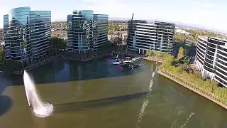Aerial Drone Flight Over Oracle's Silicon Valley Campus