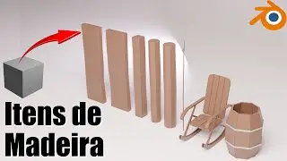 Modelando objetos de MADEIRA em low poly no Blender