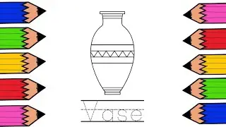 🌸 Vase Coloring | Beautiful Vase Drawing | Easy Coloring for Kids | Lemon Arts