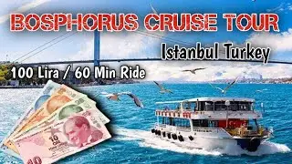 Bosphorus cruise Tour, Istanbul Turkey in 100 Lira | Istanbul River tour by boat in blue water.