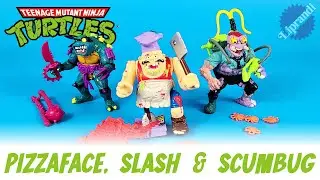NINJA TURTLES PIZZAFACE SLASH E SCUMBUG - PLAYMATES 1990 - BACK THEN VINTAGE REVIEW