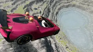 Lamborghini Launches Into Giant Crater &ndash; Epic Crash Test Scene!