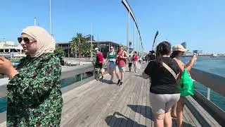 Evening Walk from Passeig de Colom to Maremagnum | Barcelona Scenic Views