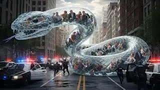 Police Vs. Man-eating Glass Snake In A Tiring Chase