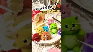 🍓🐱 Souffl&eacute; Surprise! 🌈😻 Fluffy Kittens Burst Out of Strawberry Dessert