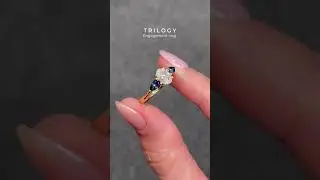 Oval Centre with Pear Tourmaline sides Trilogy engagement ring #engagementring