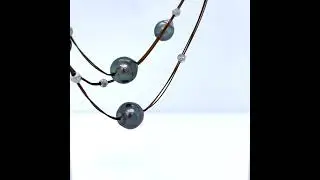 Perlenkette Tahitiperlen Halsreif Sterling Silber 925  9 Halsreifen 6 Tahiti Perlen leicht Barock a