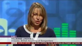 Helienne Lindvall on BBC World: Songwriters take on tech giants